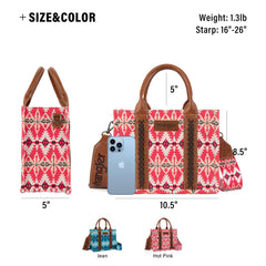 Wrangler Western Pattern Shoulder Crossbody Tote bags
