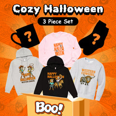 Cozy Halloween 3 Piece Bundle, Hoodie or Sweatshirt & Mug & Socks