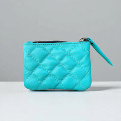 Turquoise leather coin pouch