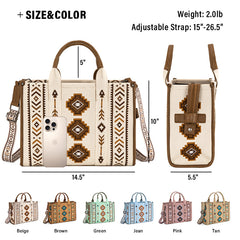 Montana West Aztec Retro Arrows Dual Sided Print Wide Tote