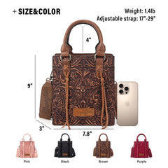 Wrangler Floral Tooling Crossbody Bag – Western Cowgirl Style