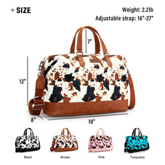 Wrangler Moo Moo Duffle Cow Print Travel Bag