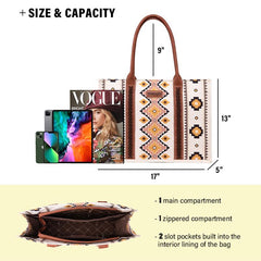 Wrangler Western Pattern Canvas Tote Bags