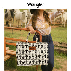 Wrangler Dual-Sided Print Weekender Tote Bag with Braided Handles