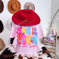 Western Style T-shirt, Western Style Letter T-shirt, Cotton Comfort Shirt, God is good