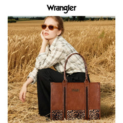 Wrangler Wide Leopard Print Tote Bag - Leopard