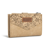 Wrangler Floral Tooled Card Holder Bi-Fold Wallet