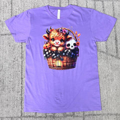 Halloween Fun Box 10 Pieces, Style Cotton Comfort T-shirt & Hand Cream & Tissue Paper & Colored Pencils & Coloring Books & Bracelets & Light Up Scrunchies & Ducks Toys & Tattoos Stickers & Stickers