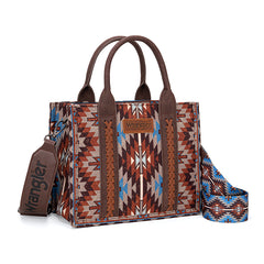Wrangler Whipstitch Southwestern Pattern Dual-Sided Print Tote Bag