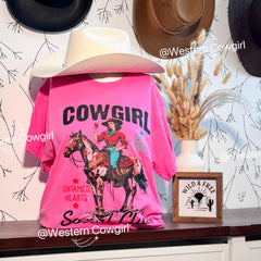 Western Style T-shirt, Western Style Letter T-shirt, Cotton Comfort Shirt, Cowgirl Social Club