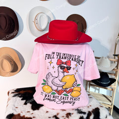 Western Style T-shirt, Western Style Letter T-shirt, Cotton Comfort Shirt, Easy Peasy Lemon Squeezy