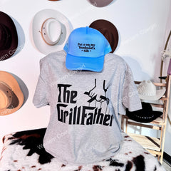 Western Style T-shirt, Western Style Letter T-shirt, Cotton Comfort Shirt, GrillFather