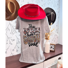 Western Style T-shirt, Western Style Letter T-shirt, Cotton Comfort Shirt, Gypsy Soul