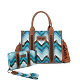 Wrangler Southwestern Print Canvas Crossbody Tote Bags