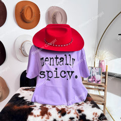 Western Style T-shirt, Western Style Letter T-shirt, Cotton Comfort Shirt, Spicy