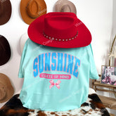 Western Style T-shirt, Western Style Letter T-shirt, Cotton Comfort Shirt, Sunshine