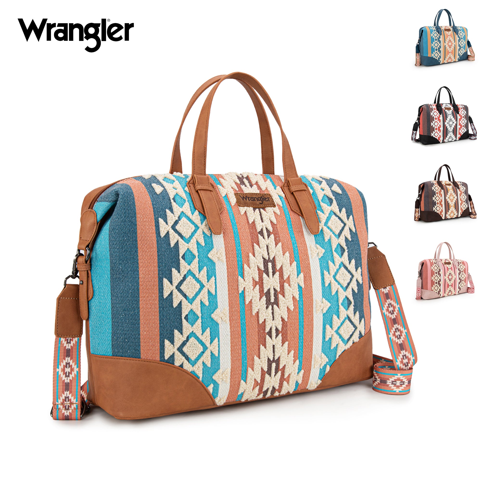 Wrangler Western Style Foldable Travel Duffle Bag, Overnight Bag for Beach Swim, Sports Gym Bag