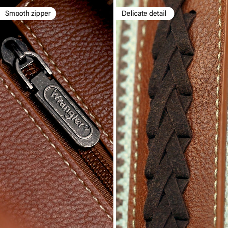 Wrangler Southwestern Print Canvas Crossbody Tote Bags