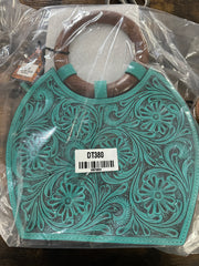 Tooled tote handbag purse medium
