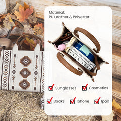 Montana West Aztec Retro Arrows Dual Sided Print Wide Tote