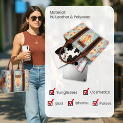 Wrangler Southwestern Print Canvas Crossbody Tote Bags
