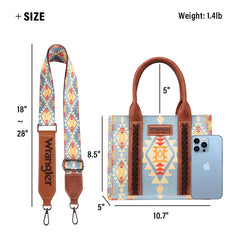 Wrangler Southwestern Print Canvas Crossbody Tote Bags