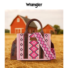 Wrangler Southwestern Canvas Crossbody Tote Bags