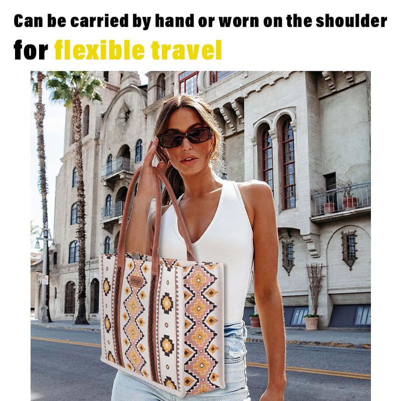 Wrangler Western Pattern Canvas Tote Bags