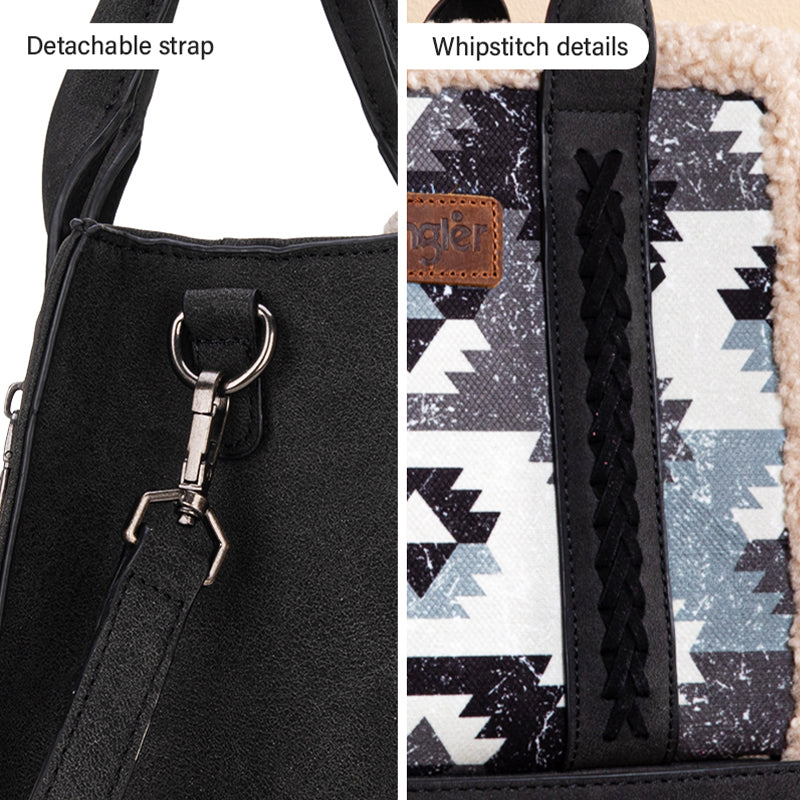 Wrangler Fluffy Sherpa  Crossbody Tote Bags