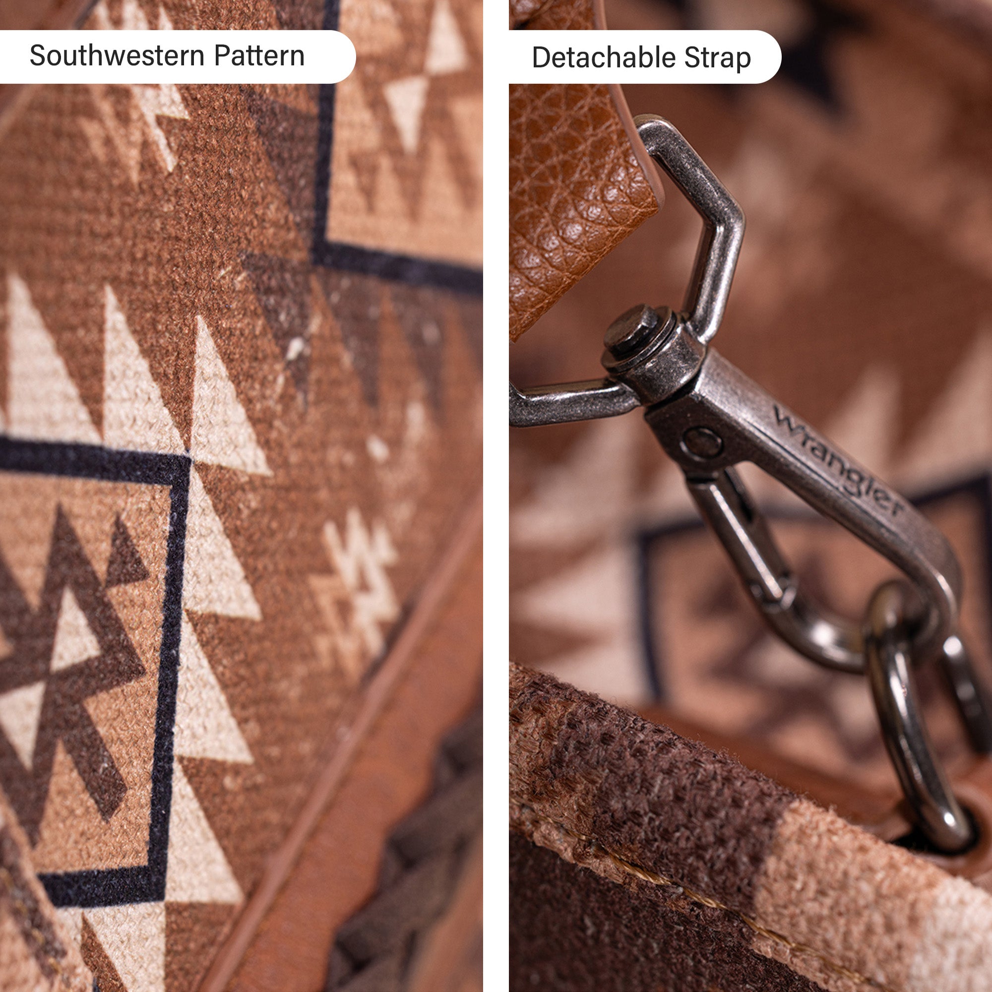 Wrangler Southwestern Print Dual-Sided Crossbody Tote Bag