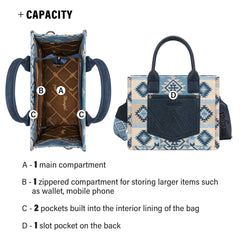 Wrangler Southwestern Print Dual-Sided Crossbody Tote Bag