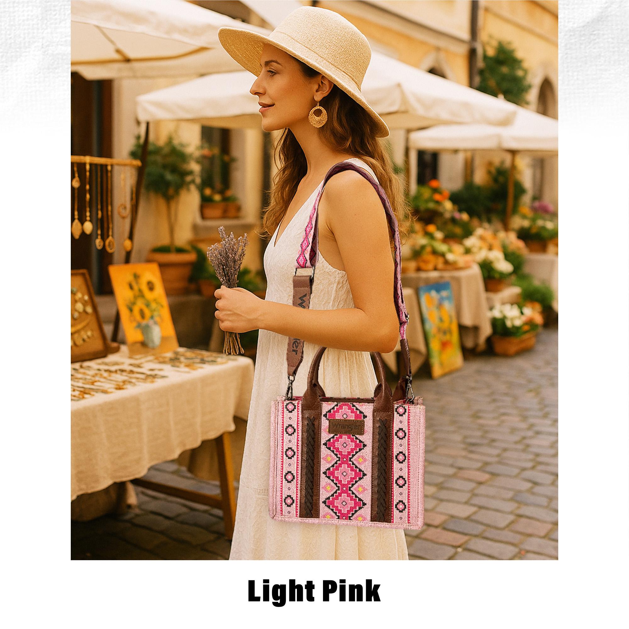 Wrangler Southwestern Canvas Crossbody Tote Bags