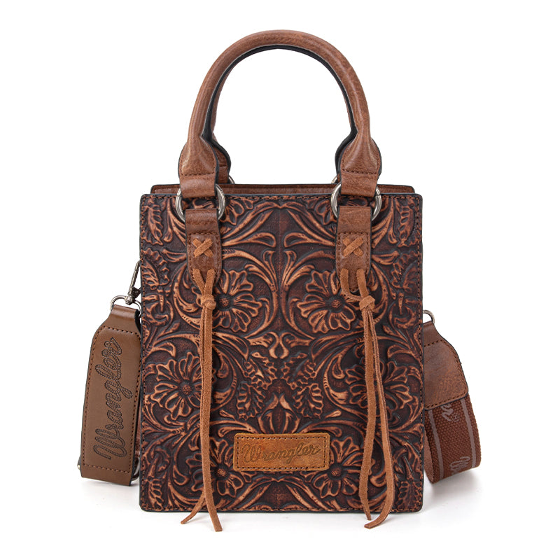 Wrangler Floral Tooling Crossbody Bag – Western Cowgirl Style