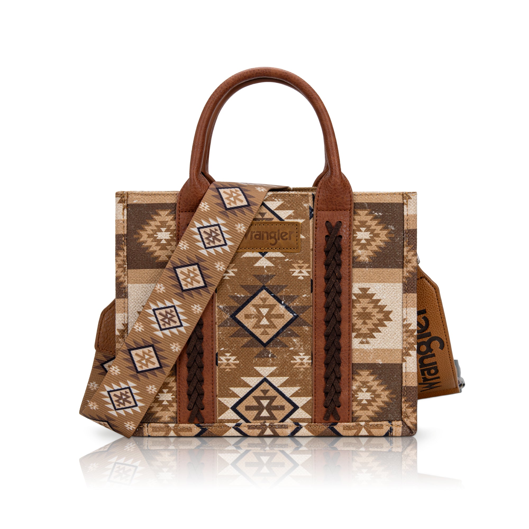 Wrangler Southwestern Print Dual-Sided Crossbody Tote Bag