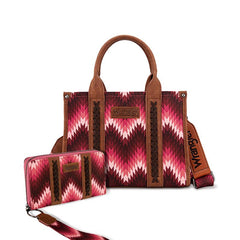 Wrangler Southwestern Print Canvas Crossbody Tote Bags
