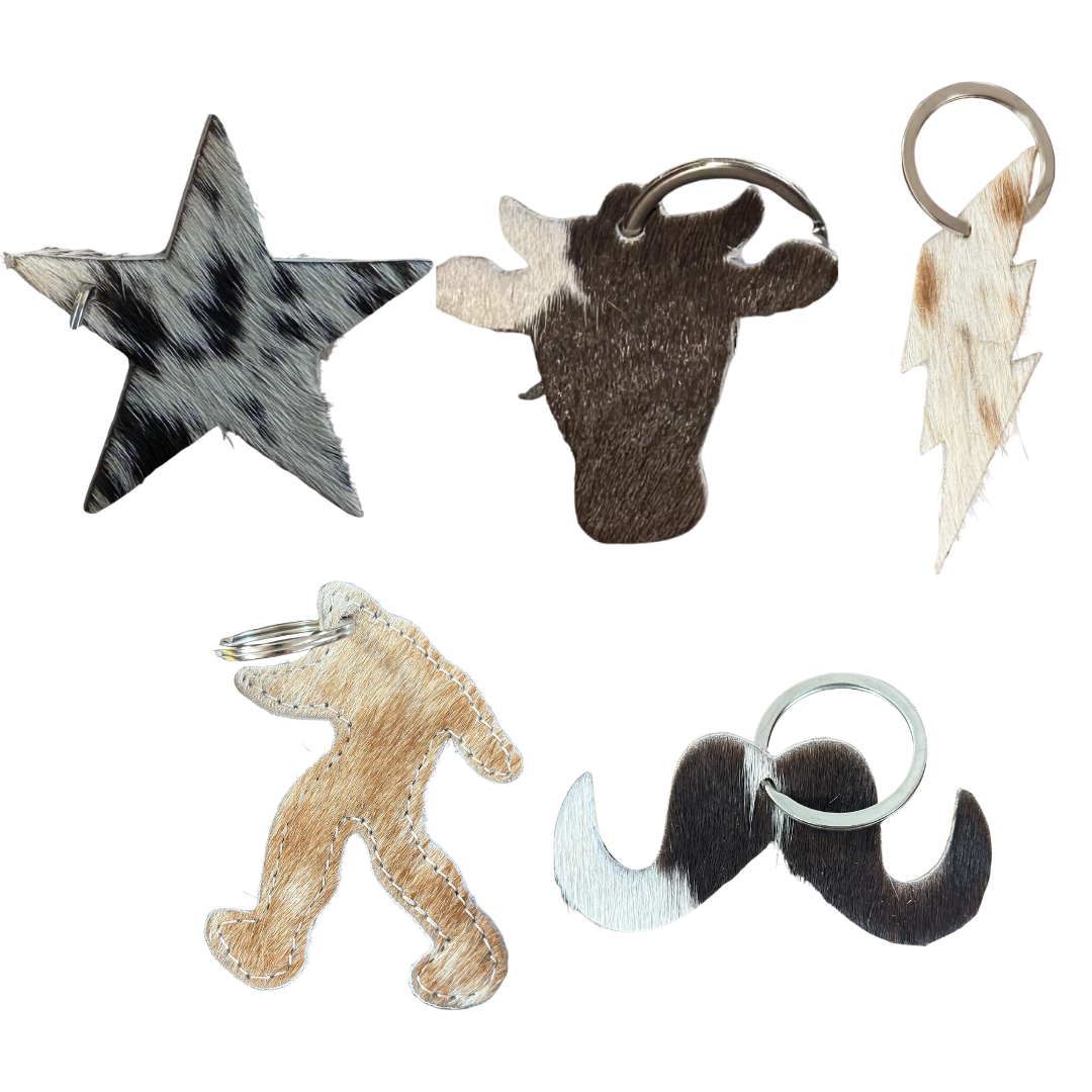 Western Cowgirl Keychain – Cowhide and Cowboy-Inspired Styles