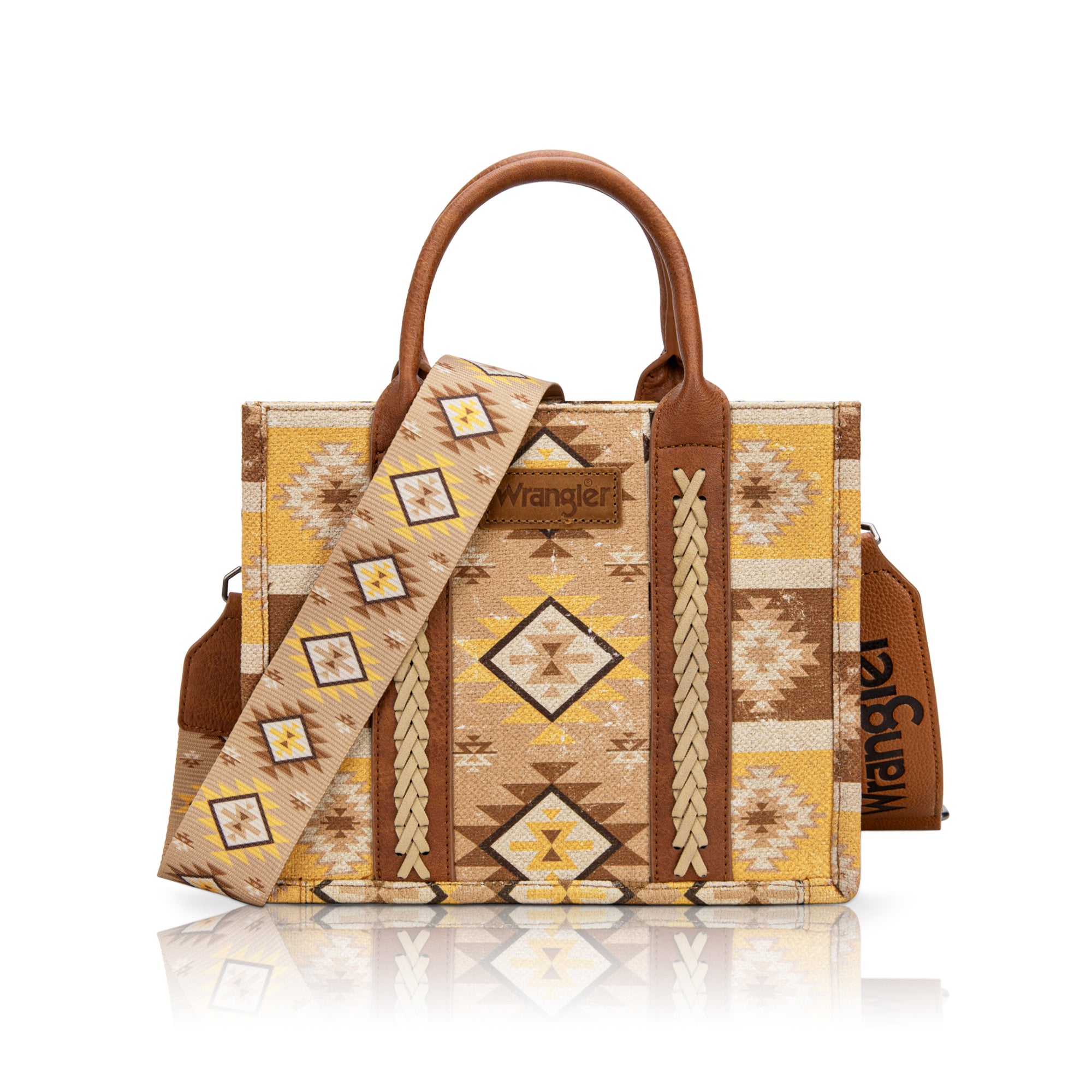 Wrangler Southwestern Print Dual-Sided Crossbody Tote Bag