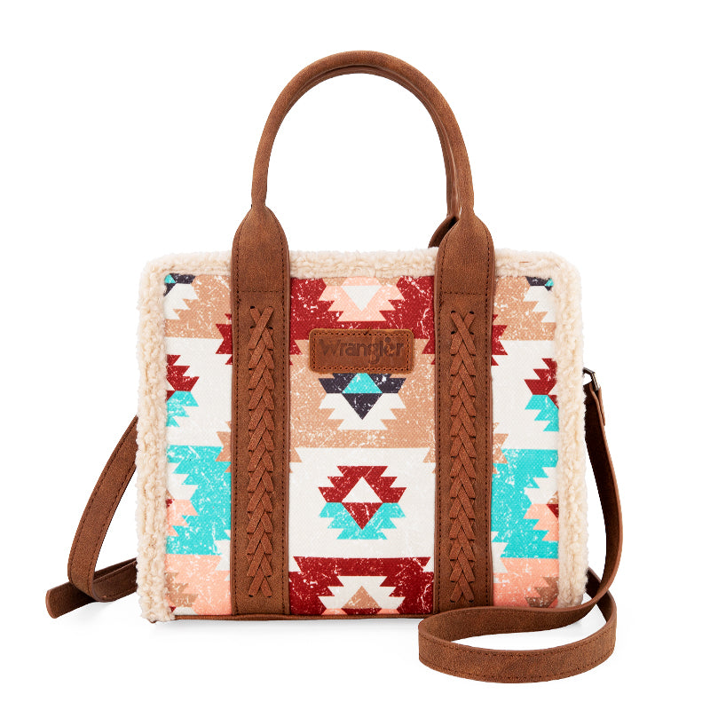 Wrangler Fluffy Sherpa  Crossbody Tote Bags