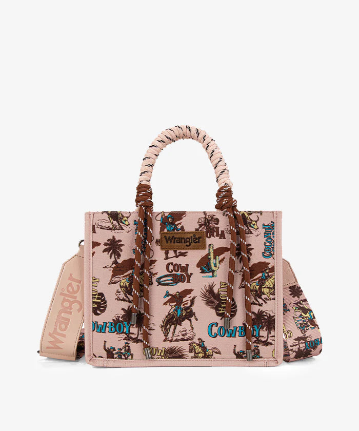 Wrangler Southwestern Print Rope Crossbody Tote