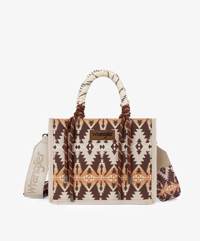 Wrangler Southwestern Print Rope Crossbody Tote