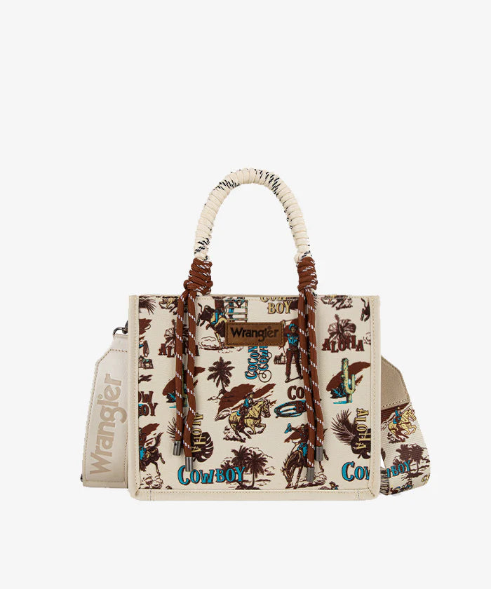 Wrangler Southwestern Print Rope Crossbody Tote