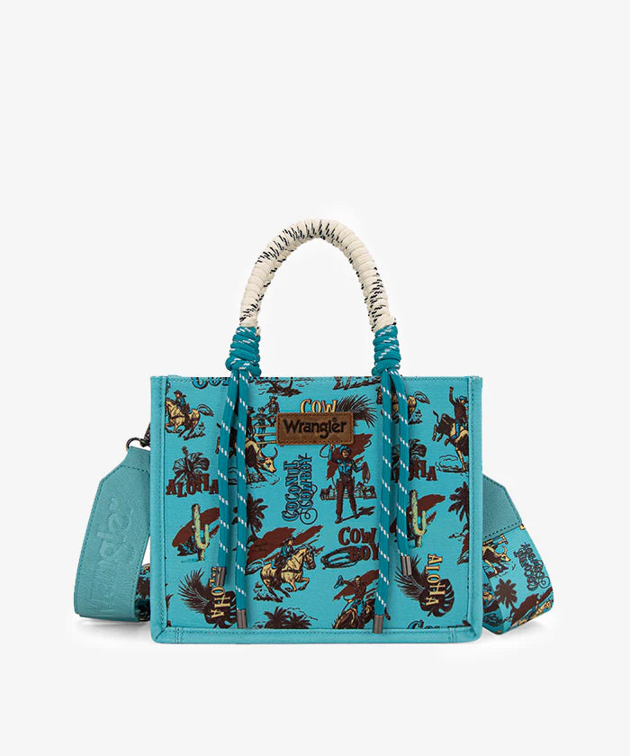 Wrangler Southwestern Print Rope Crossbody Tote