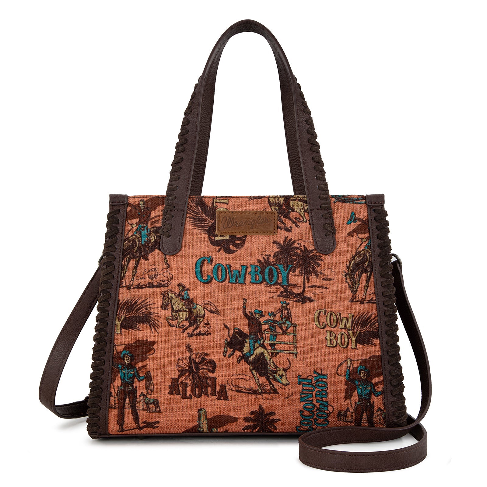 Wrangler Vintage Retro Cowboy Cool Print Concealed Carry Satchel/Crossbody