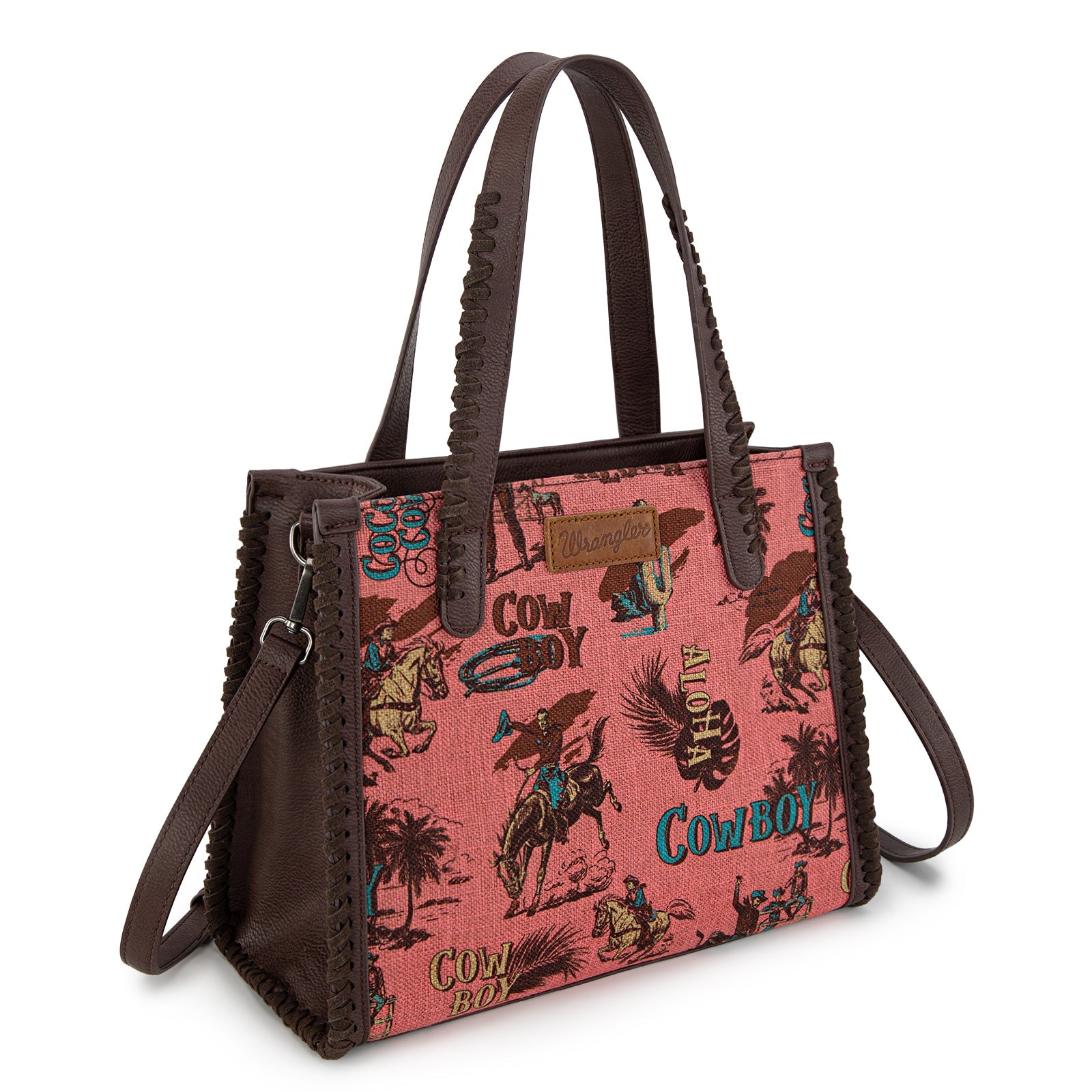 Wrangler Vintage Retro Cowboy Cool Print Concealed Carry Satchel/Crossbody