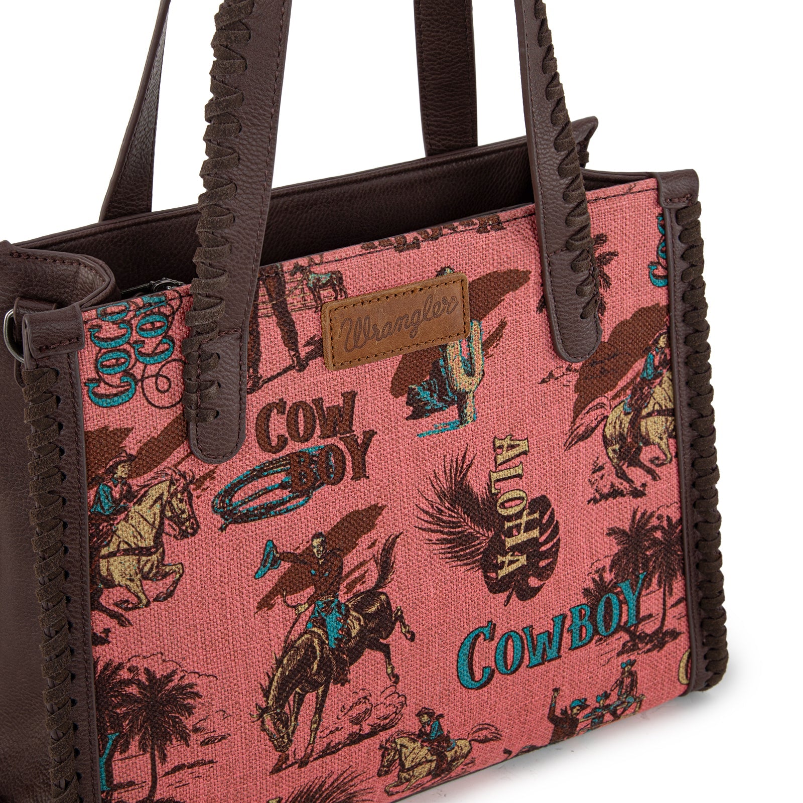 Wrangler Vintage Retro Cowboy Cool Print Concealed Carry Satchel/Crossbody