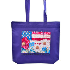 Patriotic Wildflower Flag Print Tote Bags