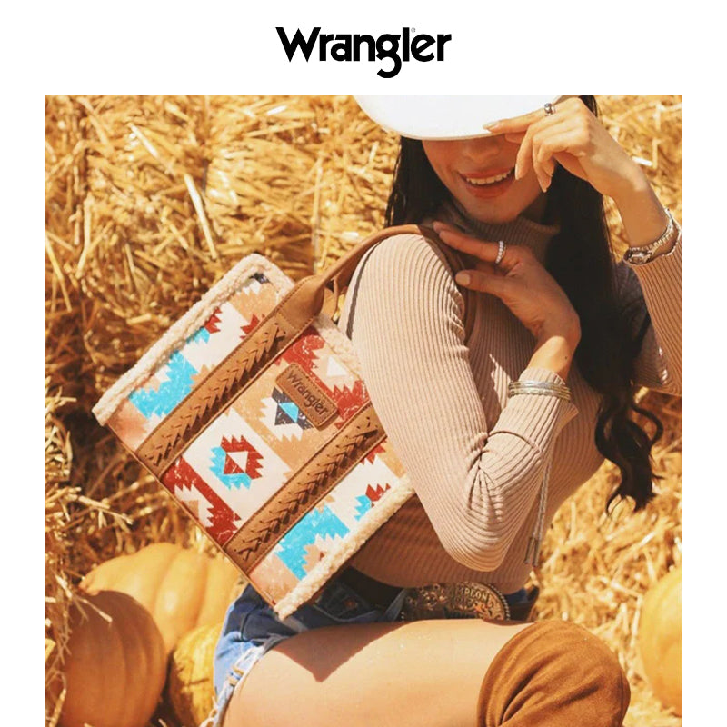 Wrangler Fluffy Sherpa  Crossbody Tote Bags