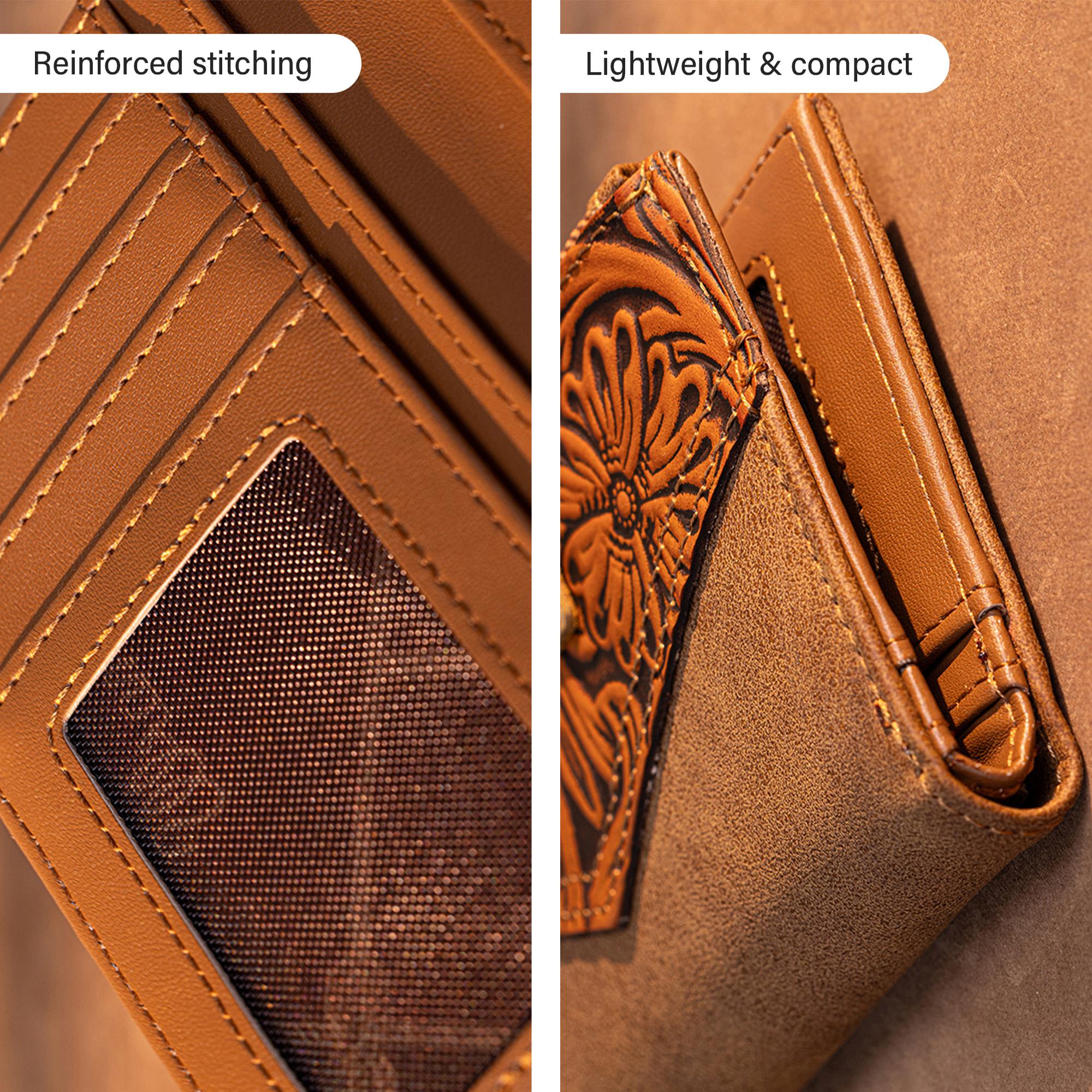 Wrangler Floral Tooled Card Holder Bi-Fold Wallet