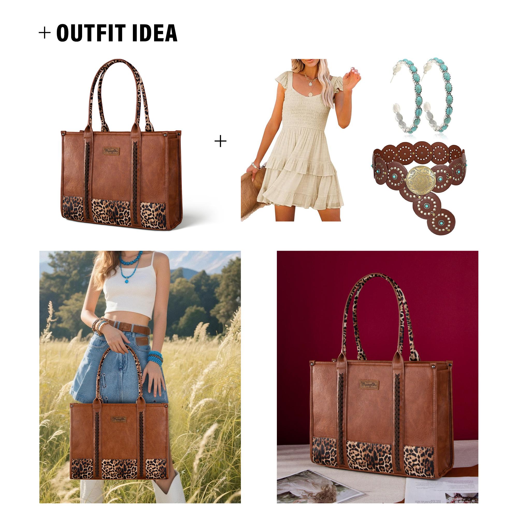 Wrangler Wide Leopard Print Tote Bag - Leopard